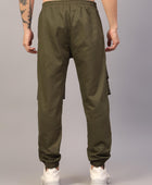 Men's Cotton Blend Solid Multipocket Cargo Jogger