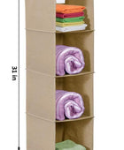 Cloth Organizer - Hanging 4 Shelves Wardrobe Organizer