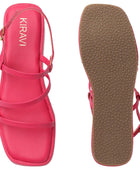 Kiravi Multi Strap Pink Wedges