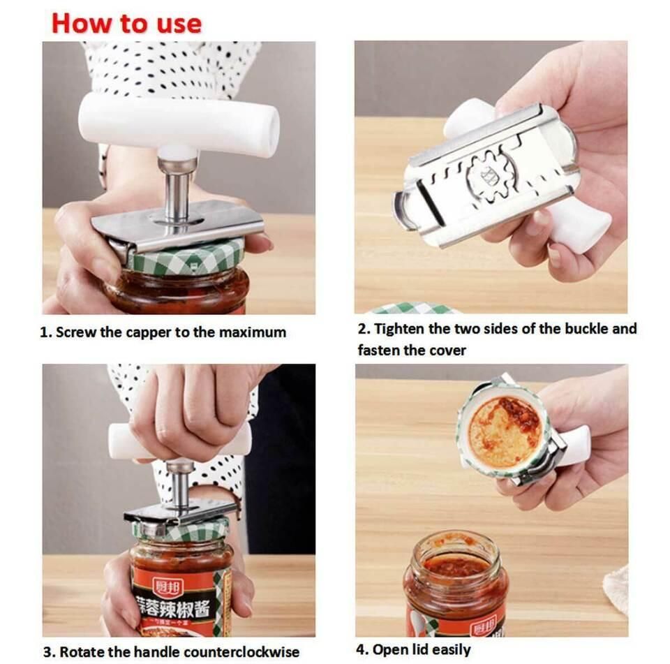 Jar Opener for Weak Hands Adjustable Effortless Arthritis