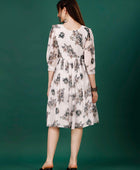 Women's Georgette Floral Print Flared Short Dress