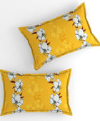 King size Elastic Fitted Bedsheet - Yellow Floral