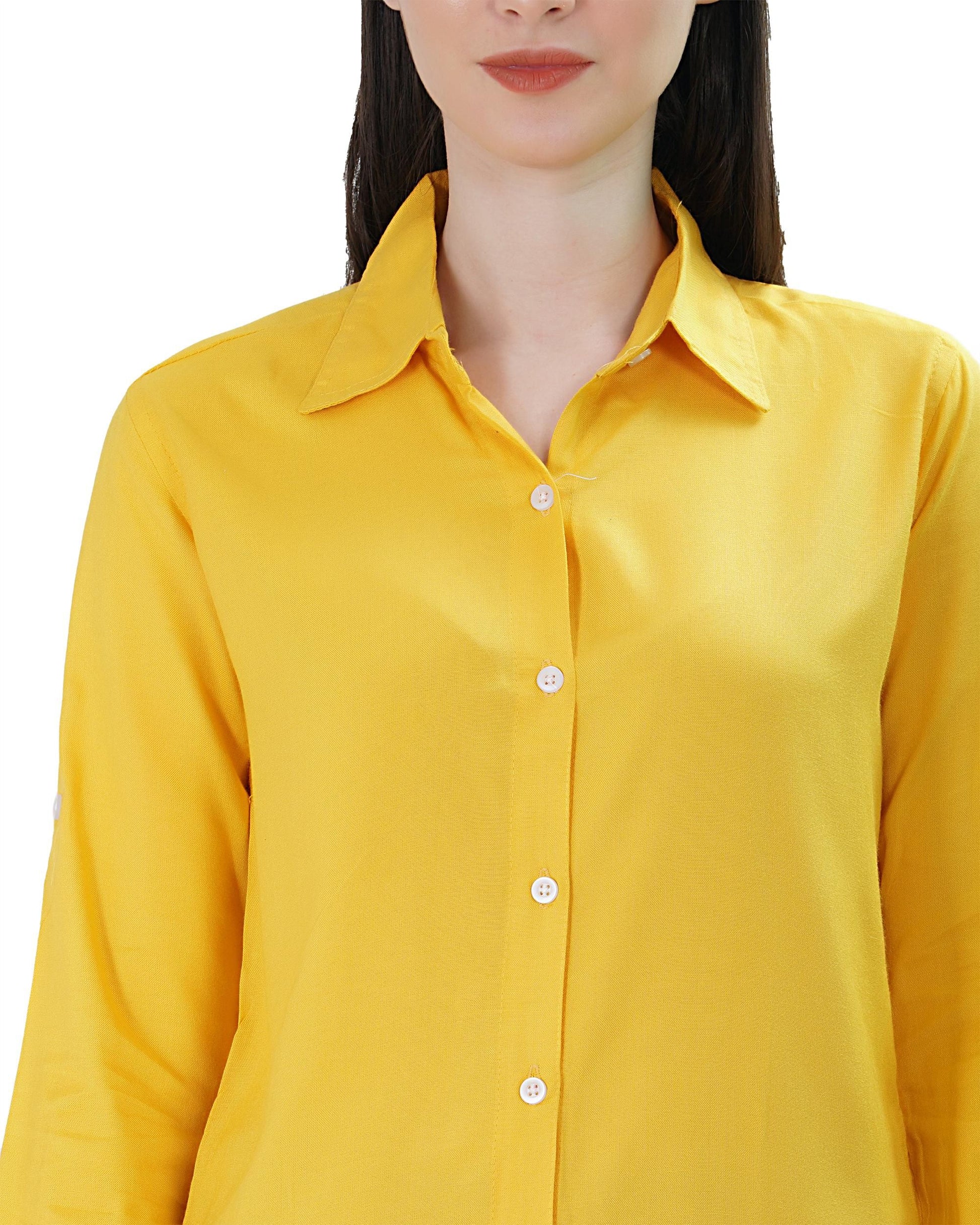 Womens Long Tunic Top (Yellow)