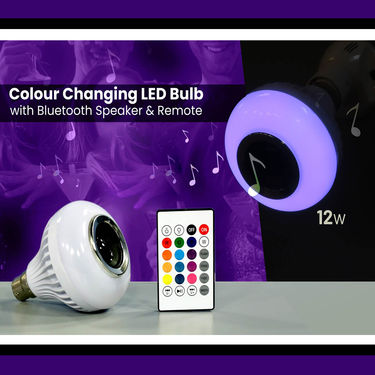 Color Changing LED Bulb with Bluetooth Speaker & Remote