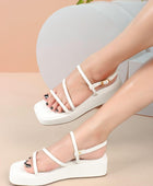 Kiravi Multi Strap White Wedges