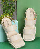 Kiravi Back Closed Buckle White Sandals