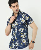 Men Regular Fit Floral Print Spread Collar Casual Shirt