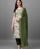 Straight Printed Round Neck Women Kurta Set