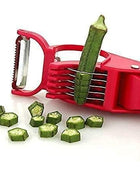 Vegetable Cutter 5 Sharp Blade with Peeler 2 in 1 ? Multi-Color