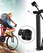 High Presure Cycle Pump, Portable 120 PSI Aluminum Alloy Bicycle Floor Air Pump Suitable Presta and Shrader Valve