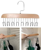 Multifunctional Wooden Hanger with Metal Hooks (Pack of 1)