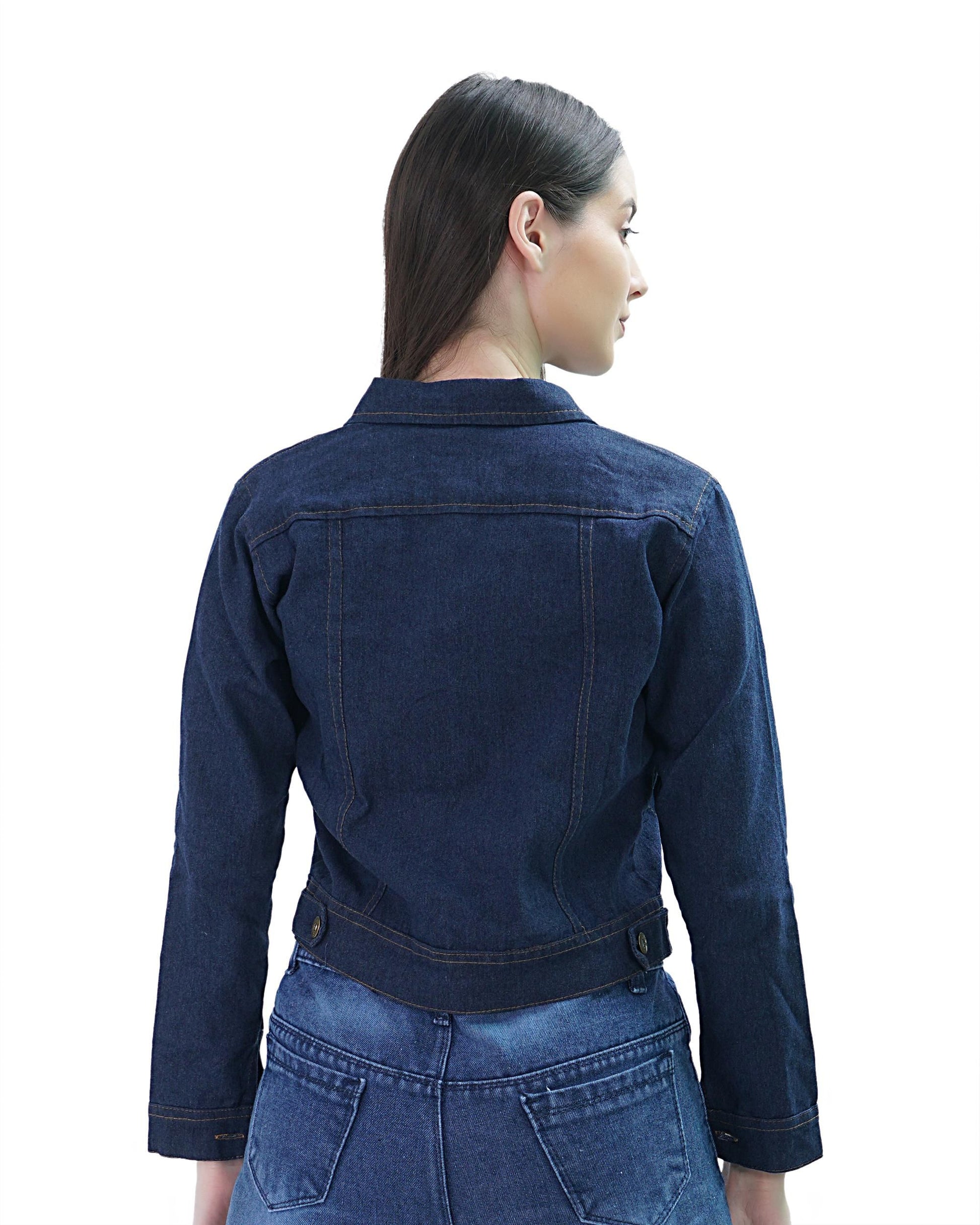 Denim Jacket For Women (Navy Blue)