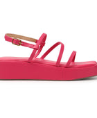 Kiravi Multi Strap Pink Wedges