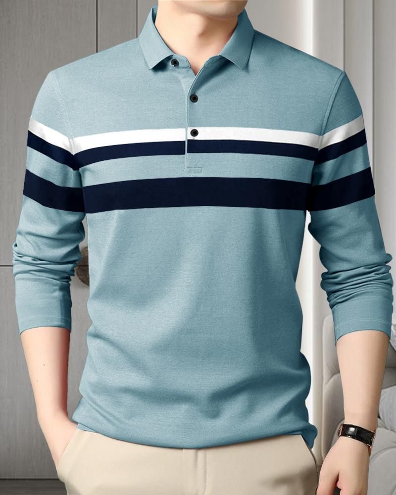 Men Full Sleeves Polo Neck T-shirt