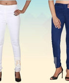 Combo of 2 Women's Slim Fit Denim Lycra Stretchable Jegging