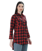 Womens Long Tunic Top (Red)