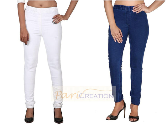 Combo of 2 Women's Slim Fit Denim Lycra Stretchable Jegging