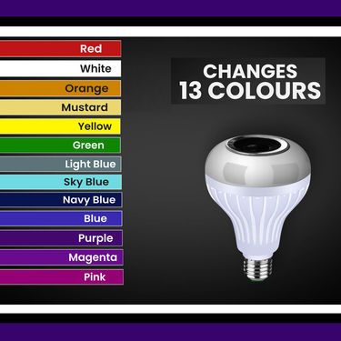 Color Changing LED Bulb with Bluetooth Speaker & Remote