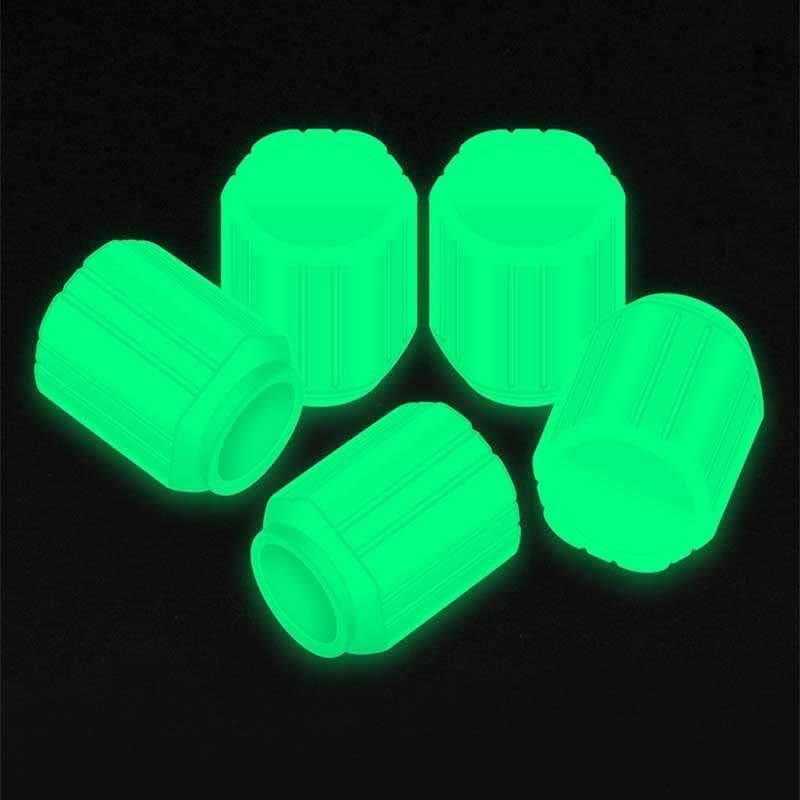 Universal Fluorescent Car Tire Valve Caps (Pack of 4)