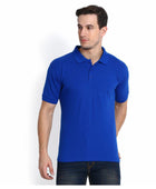 Cotton Blend Solid Half Sleeves Polo T-Shirt