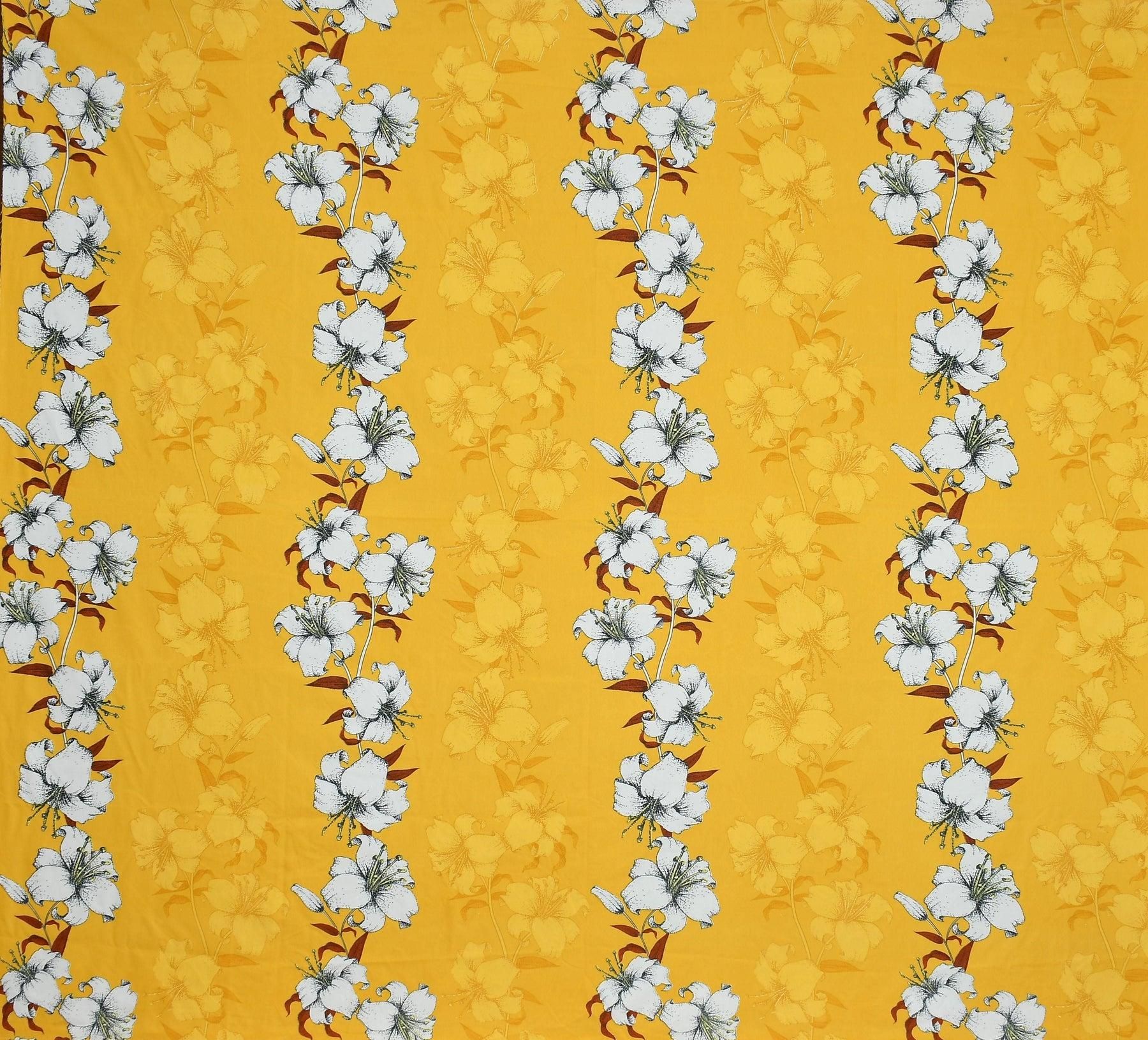 King size Elastic Fitted Bedsheet - Yellow Floral