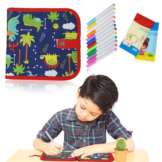 Kids Erasable Doodle Book With 12 Watercolor Pen