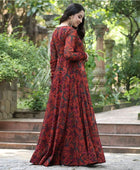 Women's Georgette Floral Print Flared Gown