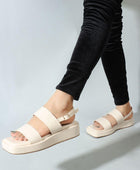 Kiravi Back Closed Buckle White Sandals